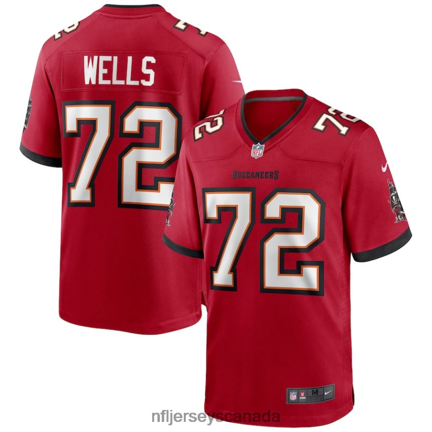 Men Tampa Bay Buccaneers Josh Wells Nike Red Game Jersey Clothing NFL TBXFR64480