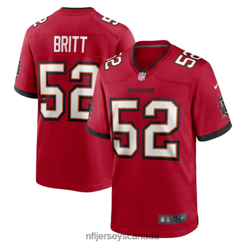Men Tampa Bay Buccaneers K.J. Britt Nike Red Game Jersey Clothing NFL TBXFR66291
