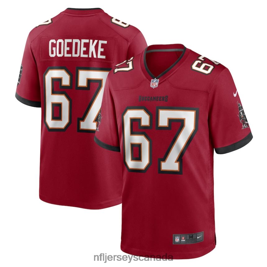 Men Tampa Bay Buccaneers Luke Goedeke Nike Red Game Player Jersey Clothing NFL TBXFR63860