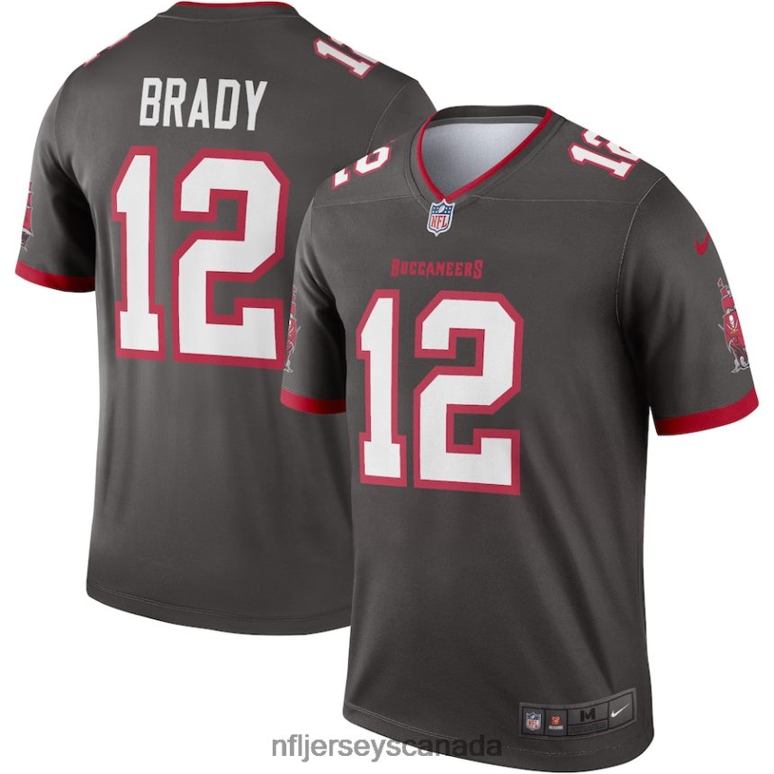 Men Tampa Bay Buccaneers Tom Brady Nike Pewter Alternate Legend Jersey Clothing NFL TBXFR6325