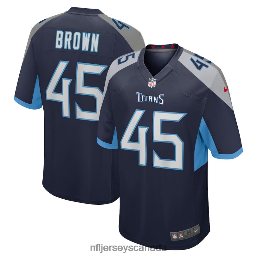 Men Tennessee Titans Kyron Brown Nike Navy Home Game Player Jersey Clothing NFL TBXFR64911