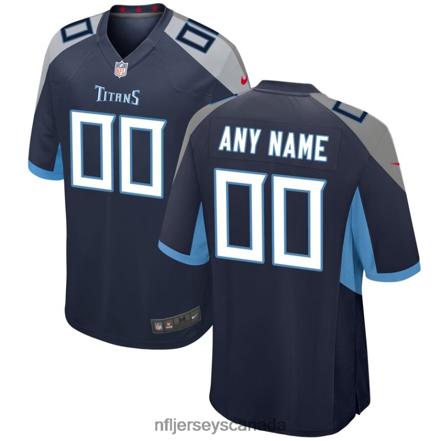 Men Tennessee Titans Nike Navy Custom Jersey Clothing NFL TBXFR6196