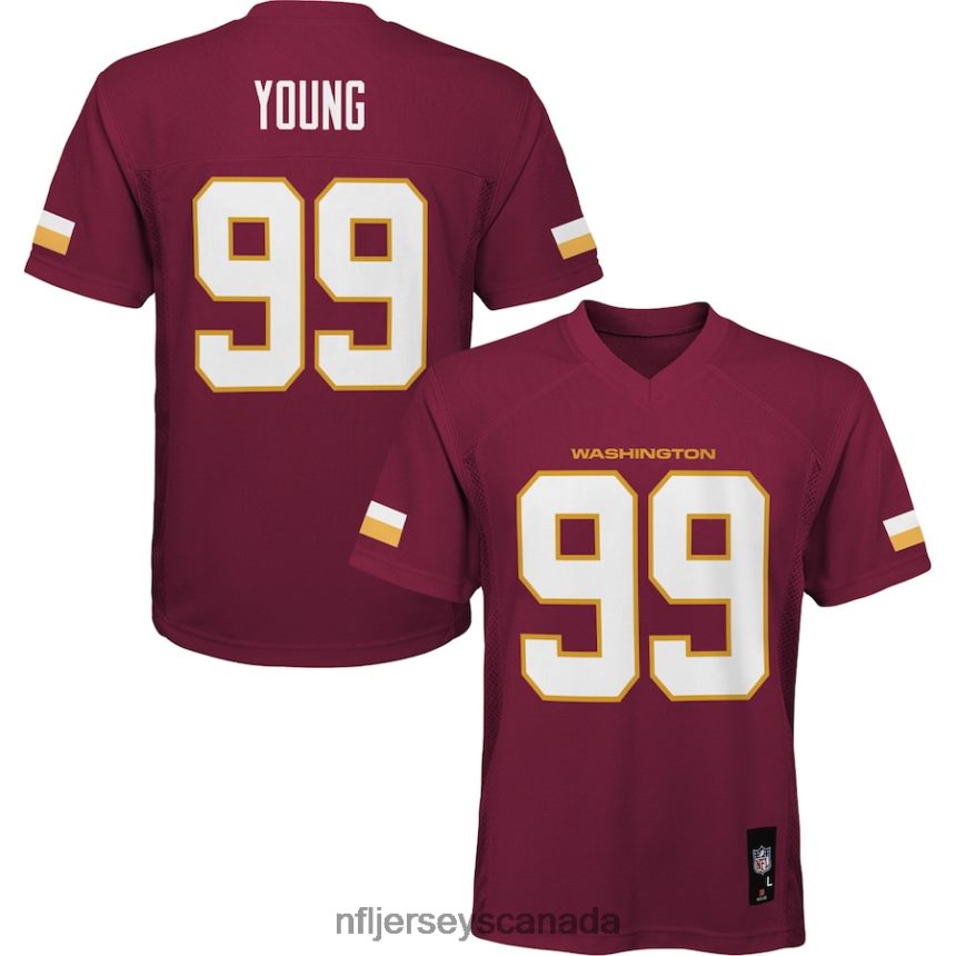 Men Preschool Washington Commanders Chase Young Burgundy Replica Player Jersey Clothing NFL TBXFR65336
