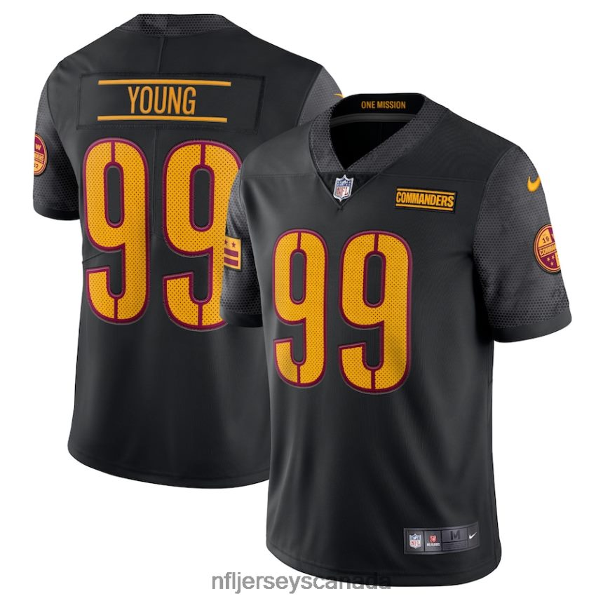 Men Washington Commanders Chase Young Nike Black Alternate Vapor Limited Jersey Clothing NFL TBXFR6877