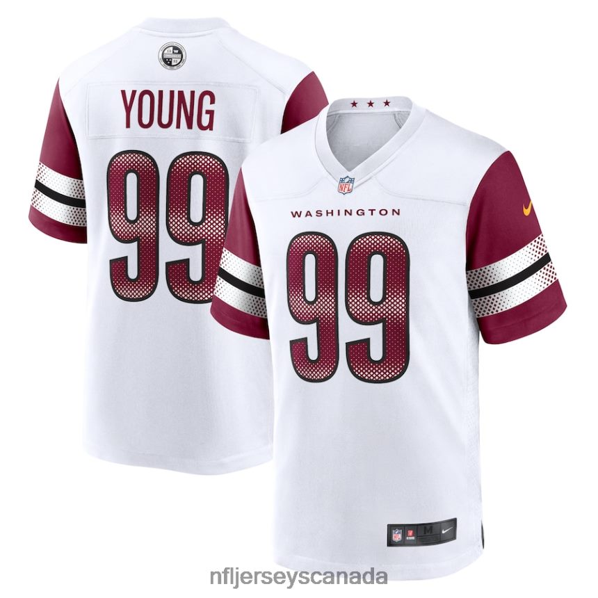 Men Washington Commanders Chase Young Nike White Game Jersey Clothing NFL TBXFR64458