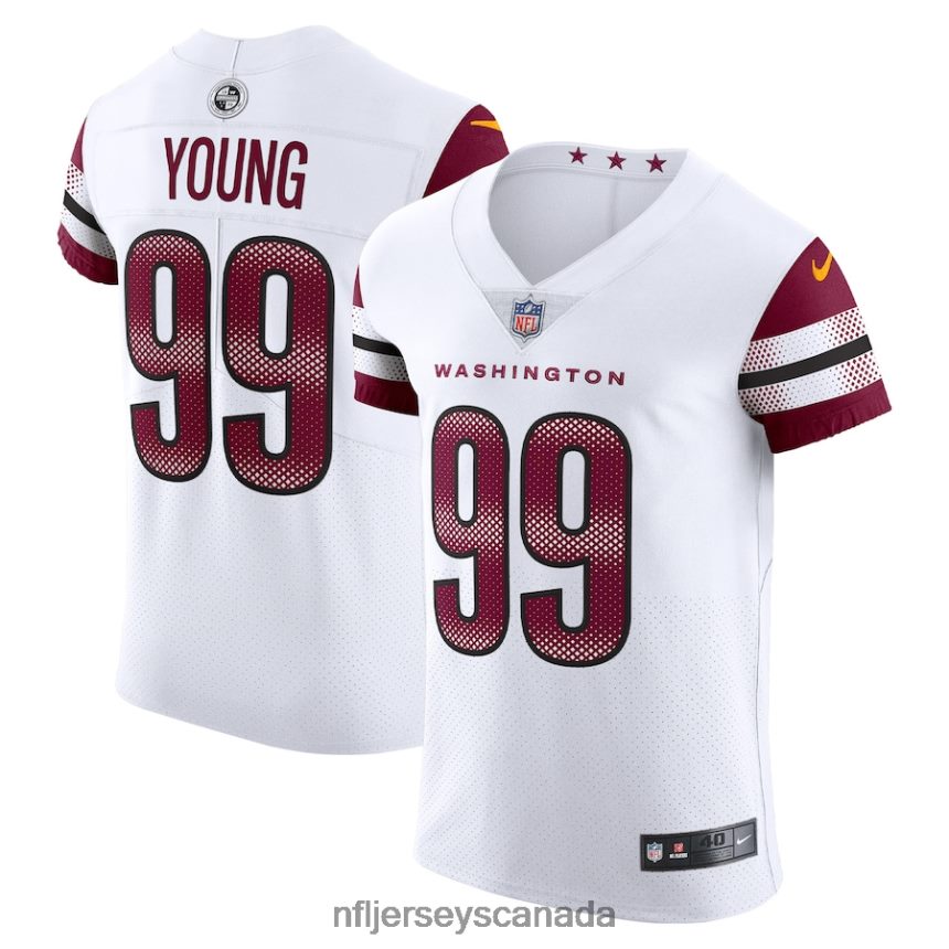 Men Washington Commanders Chase Young Nike White Vapor Elite Jersey Clothing NFL TBXFR63059