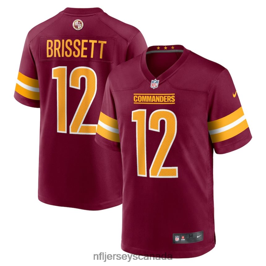 Men Washington Commanders Jacoby Brissett Nike Burgundy Game Player Jersey Clothing NFL TBXFR66365