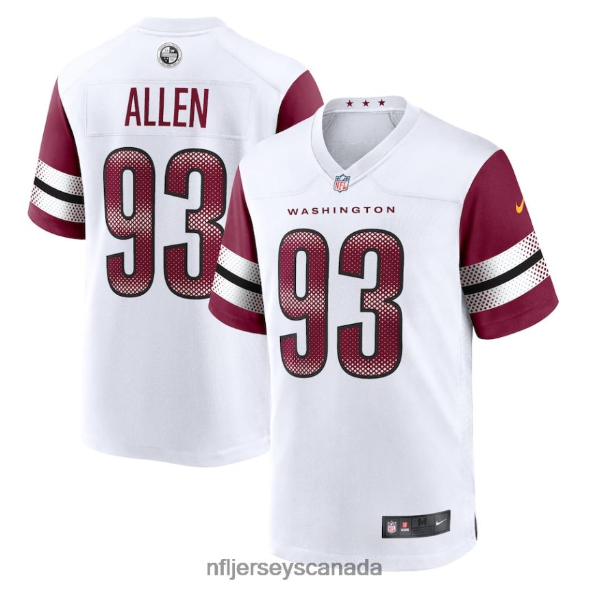 Men Washington Commanders Jonathan Allen Nike White Game Jersey Clothing NFL TBXFR61172