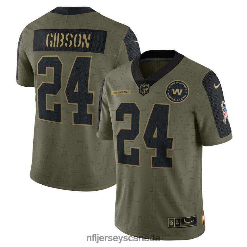 Men Washington Football Team Antonio Gibson Nike Olive 2021 Salute To Service Limited Player Jersey Clothing NFL TBXFR64182