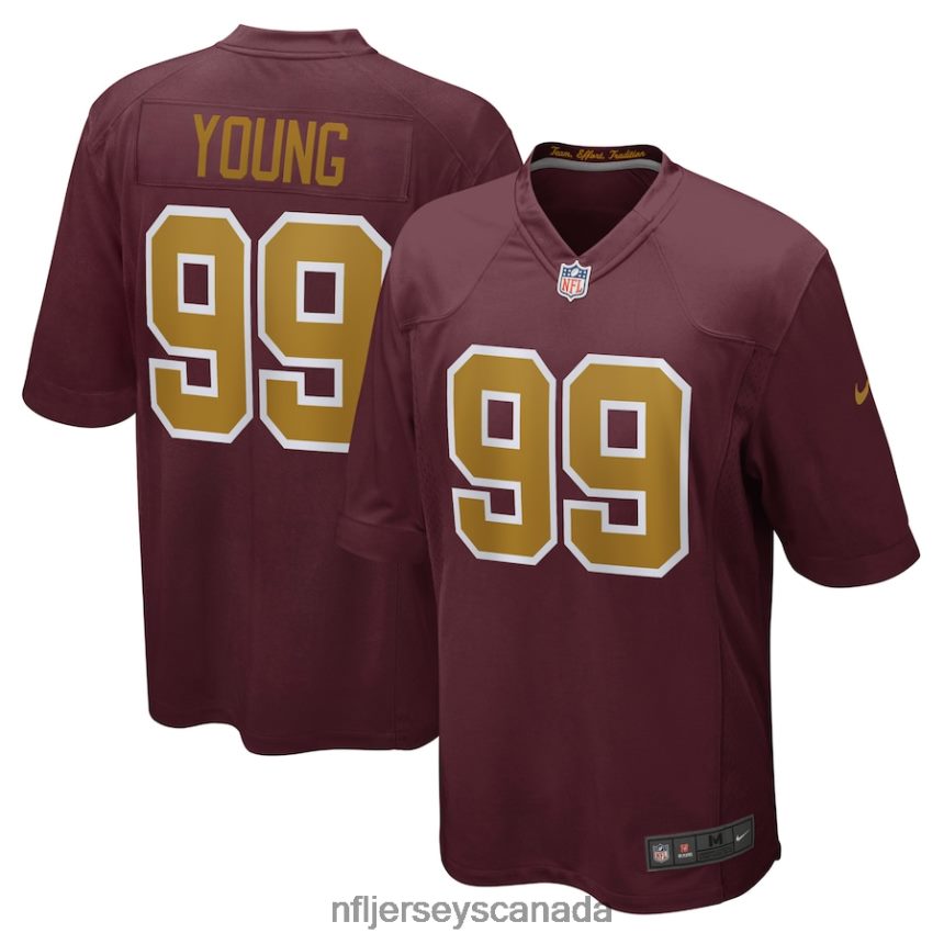Men Washington Football Team Chase Young Nike Burgundy Alternate Game Jersey Clothing NFL TBXFR62641