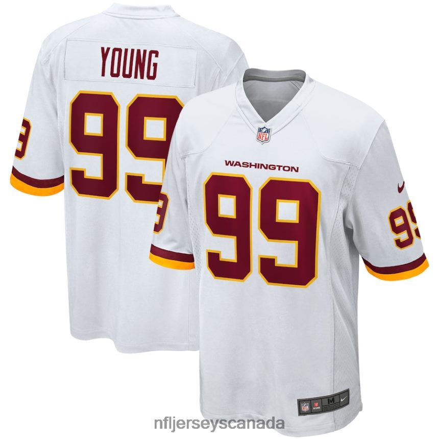 Men Washington Football Team Chase Young Nike White Player Game Jersey Clothing NFL TBXFR62018