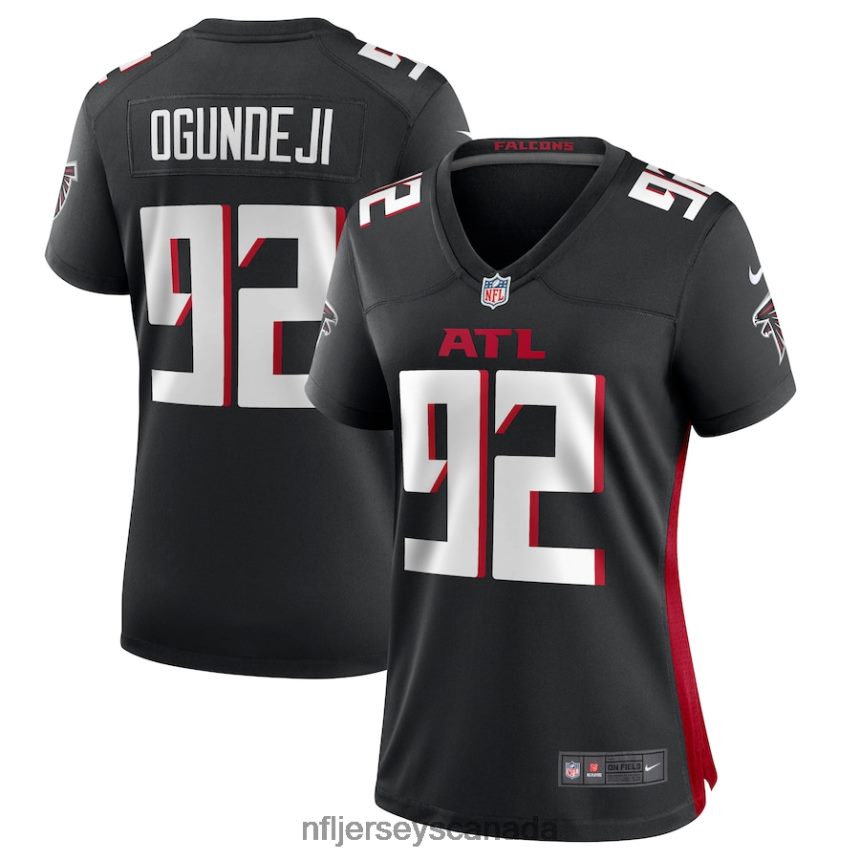 Women Atlanta Falcons Adetokunbo Ogundeji Nike Black Game Jersey Clothing NFL TBXFR65367