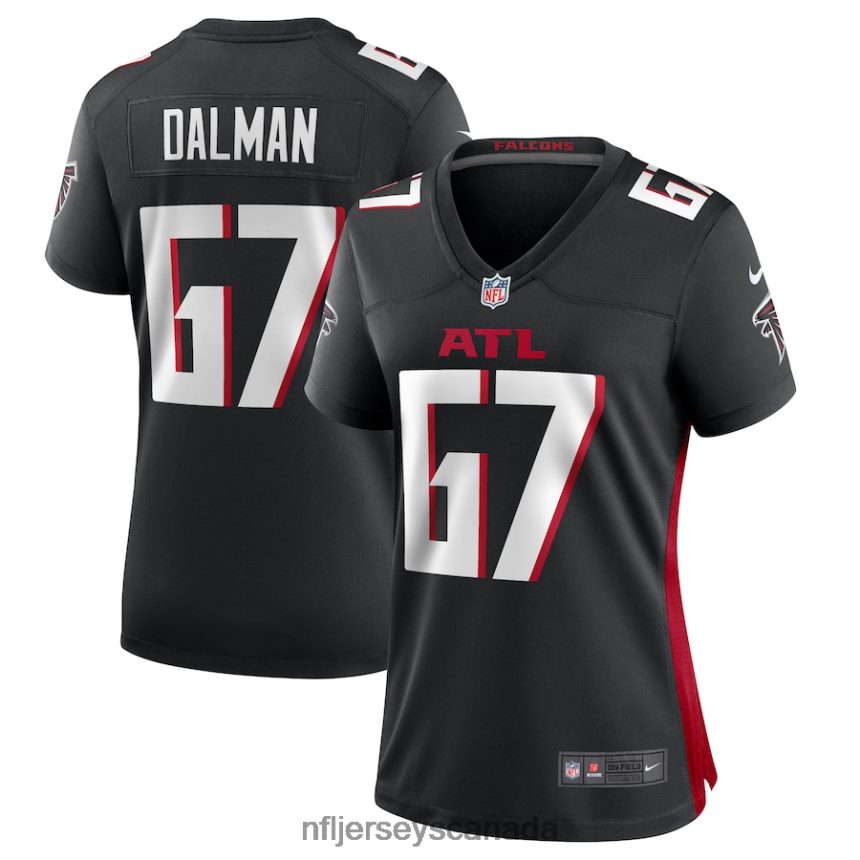 Women Atlanta Falcons Drew Dalman Nike Black Game Jersey Clothing NFL TBXFR65378