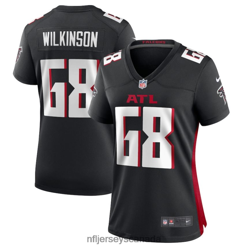 Women Atlanta Falcons Elijah Wilkinson Nike Black Game Jersey Clothing NFL TBXFR65388