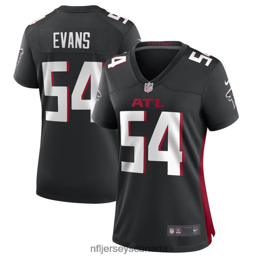 Women Atlanta Falcons Rashaan Evans Nike Black Game Player Jersey Clothing NFL TBXFR64100