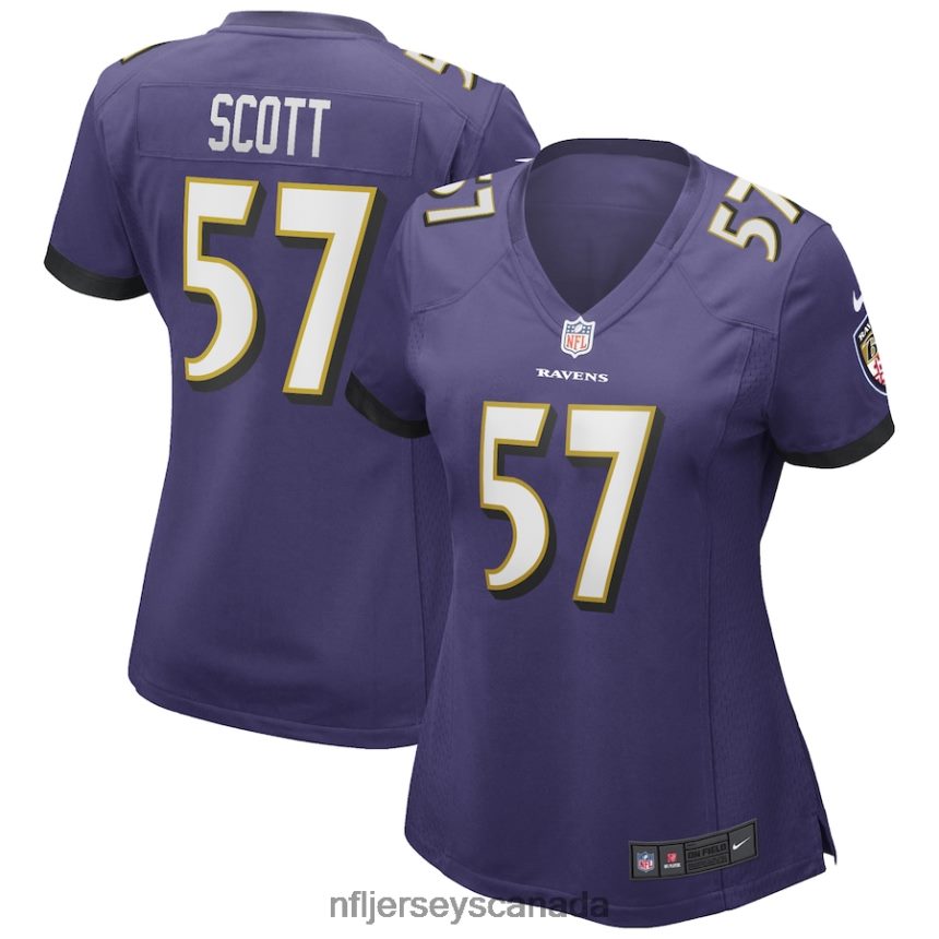 Women Baltimore Ravens Bart Scott Nike Purple Game Retired Player Jersey Clothing NFL TBXFR66803