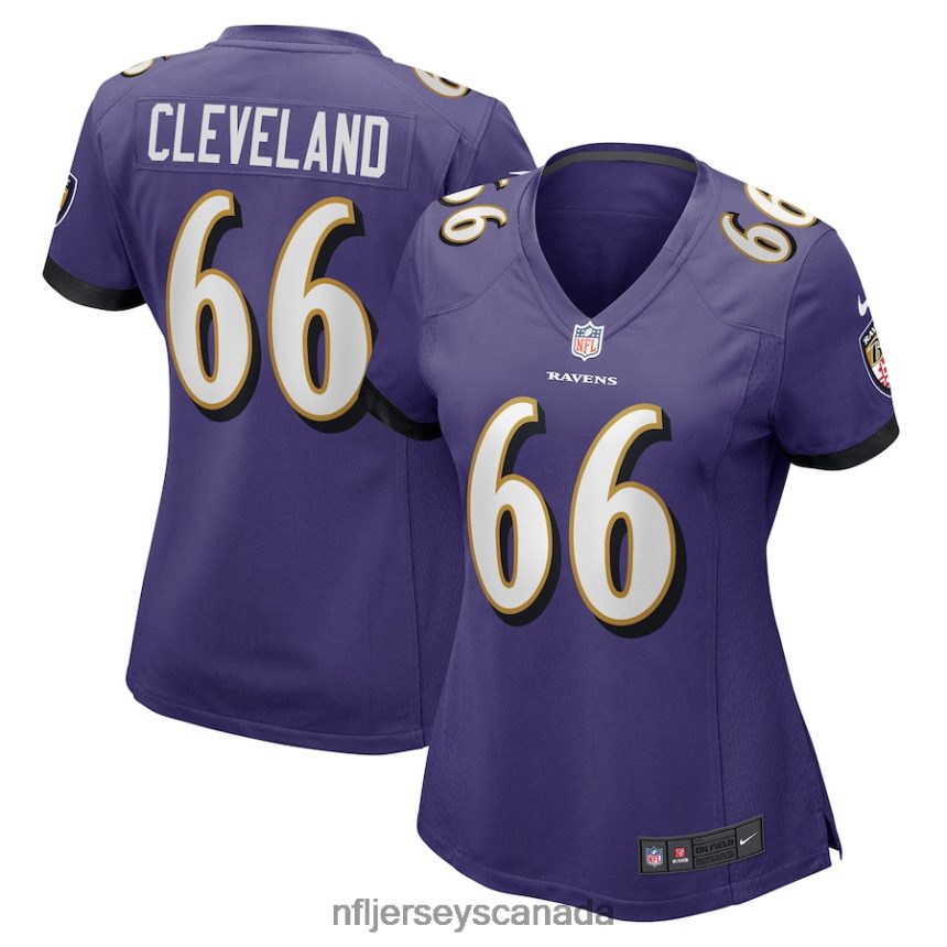 Women Baltimore Ravens Ben Cleveland Nike Purple Game Jersey Clothing NFL TBXFR66846