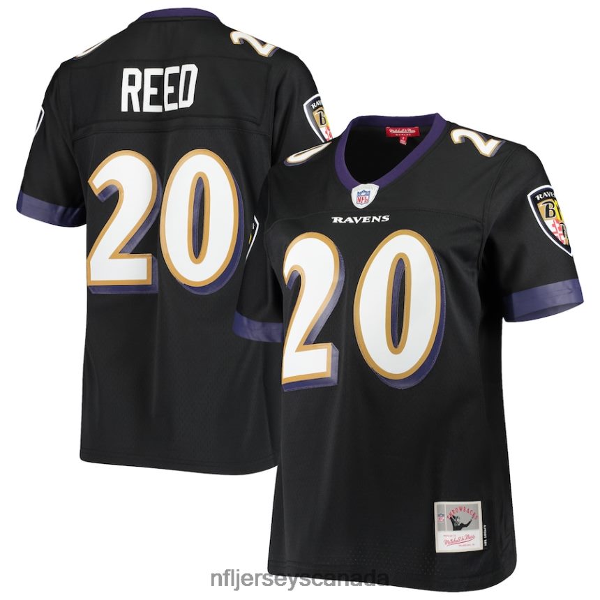 Women Baltimore Ravens Ed Reed Mitchell & Ness Black Legacy Replica Team Jersey Clothing NFL TBXFR64241