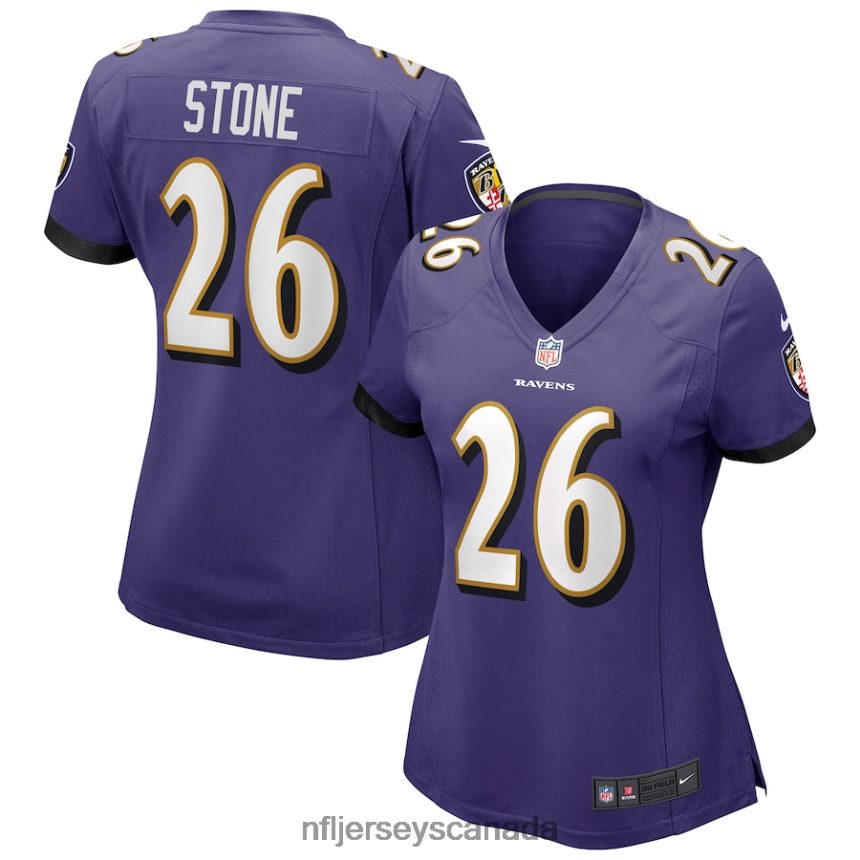 Women Baltimore Ravens Geno Stone Nike Purple Game Jersey Clothing NFL TBXFR66864
