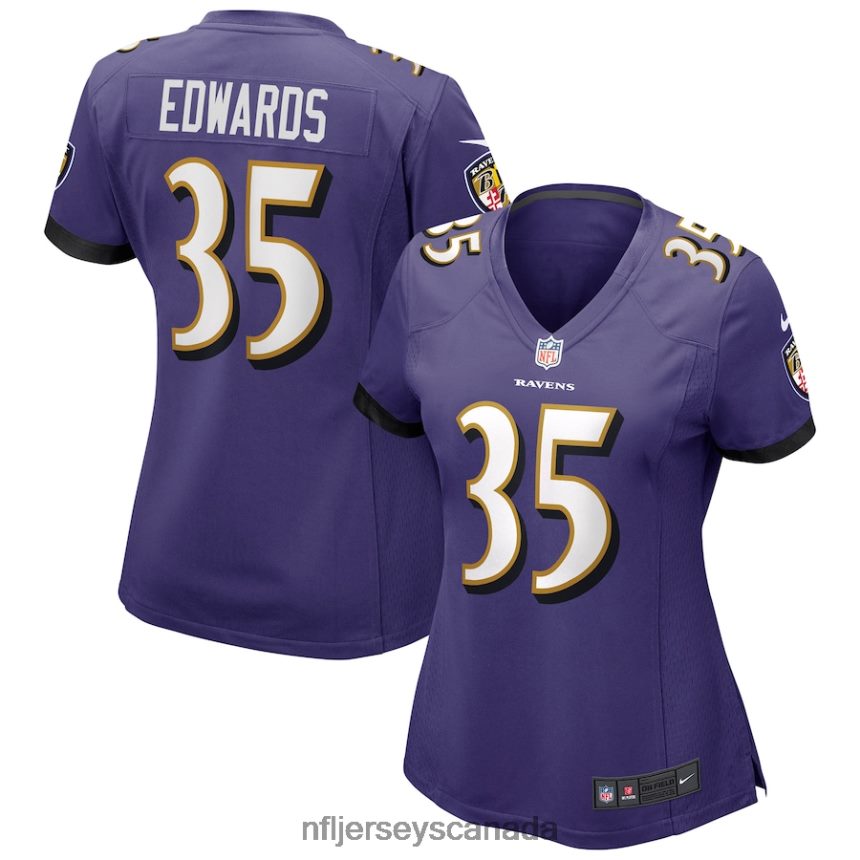 Women Baltimore Ravens Gus Edwards Nike Purple Game Jersey Clothing NFL TBXFR64253
