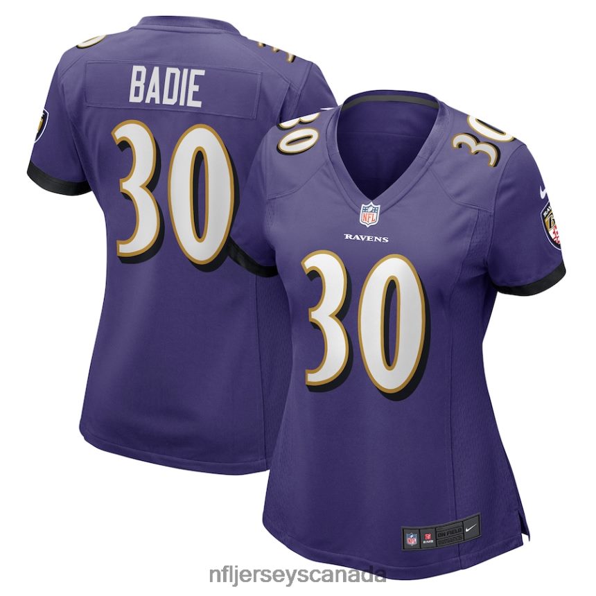 Women Baltimore Ravens Tyler Badie Nike Purple Player Game Jersey Clothing NFL TBXFR65832