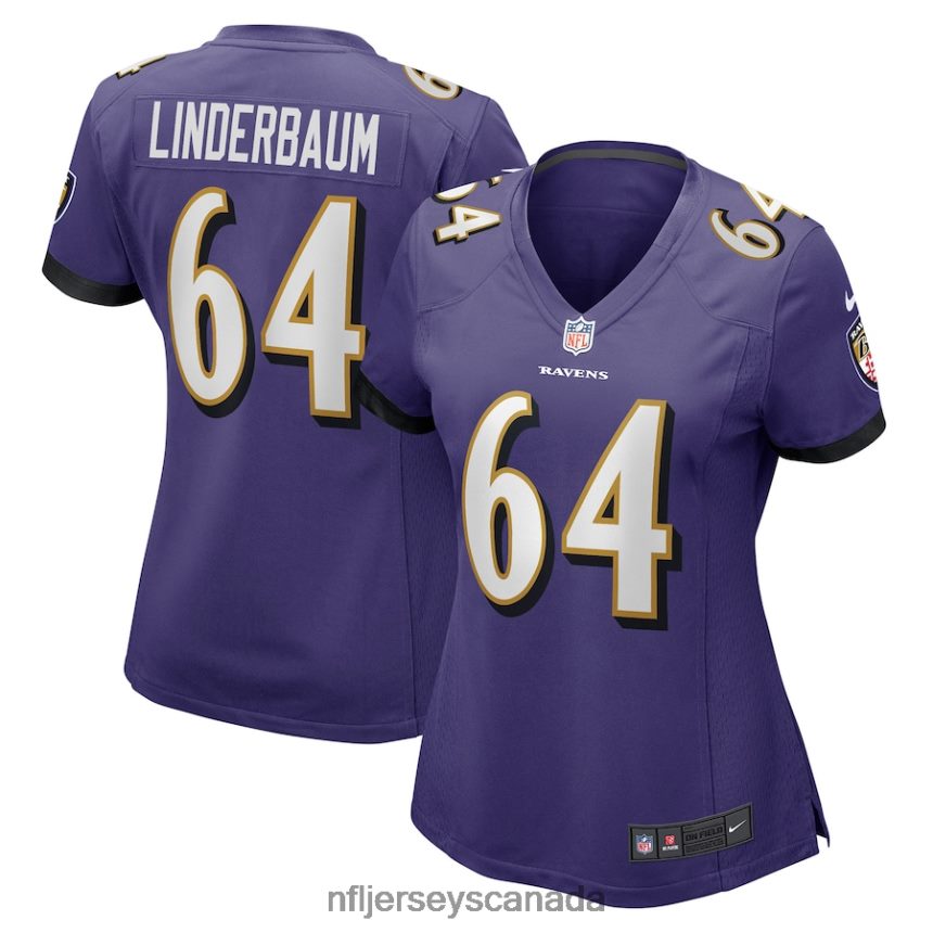 Women Baltimore Ravens Tyler Linderbaum Nike Purple Player Game Jersey Clothing NFL TBXFR66592