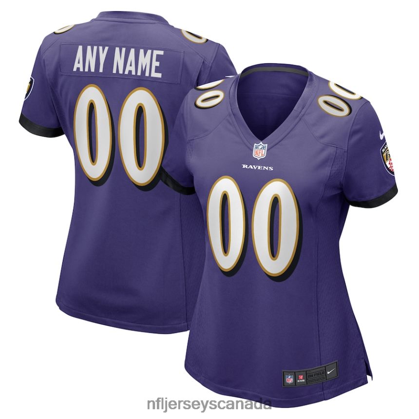 Women Nike Purple Baltimore Ravens Custom Game Jersey Clothing NFL TBXFR6798