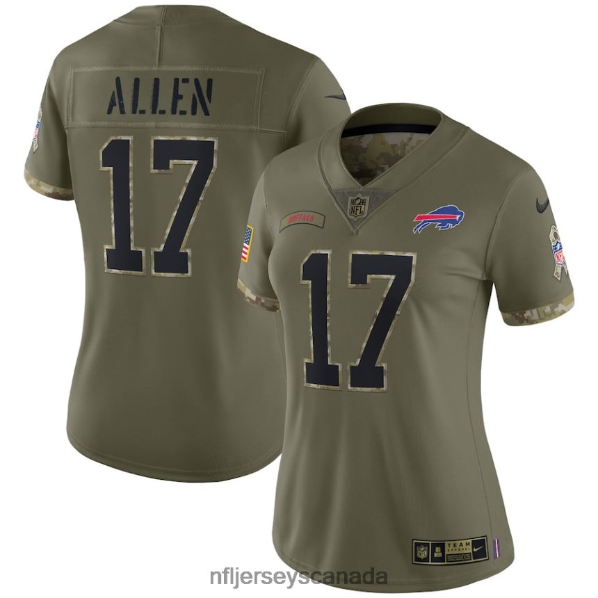 Women Buffalo Bills Josh Allen Nike Olive 2022 Salute To Service Limited Jersey Clothing NFL TBXFR62452