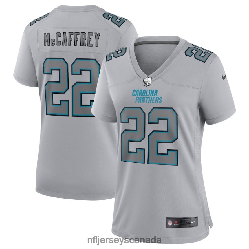 Women Carolina Panthers Christian McCaffrey Nike Gray Atmosphere Fashion Game Jersey Clothing NFL TBXFR62023
