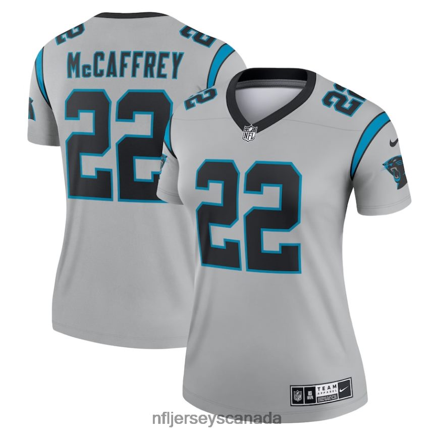 Women Carolina Panthers Christian McCaffrey Nike Silver Inverted Legend Jersey Clothing NFL TBXFR64039