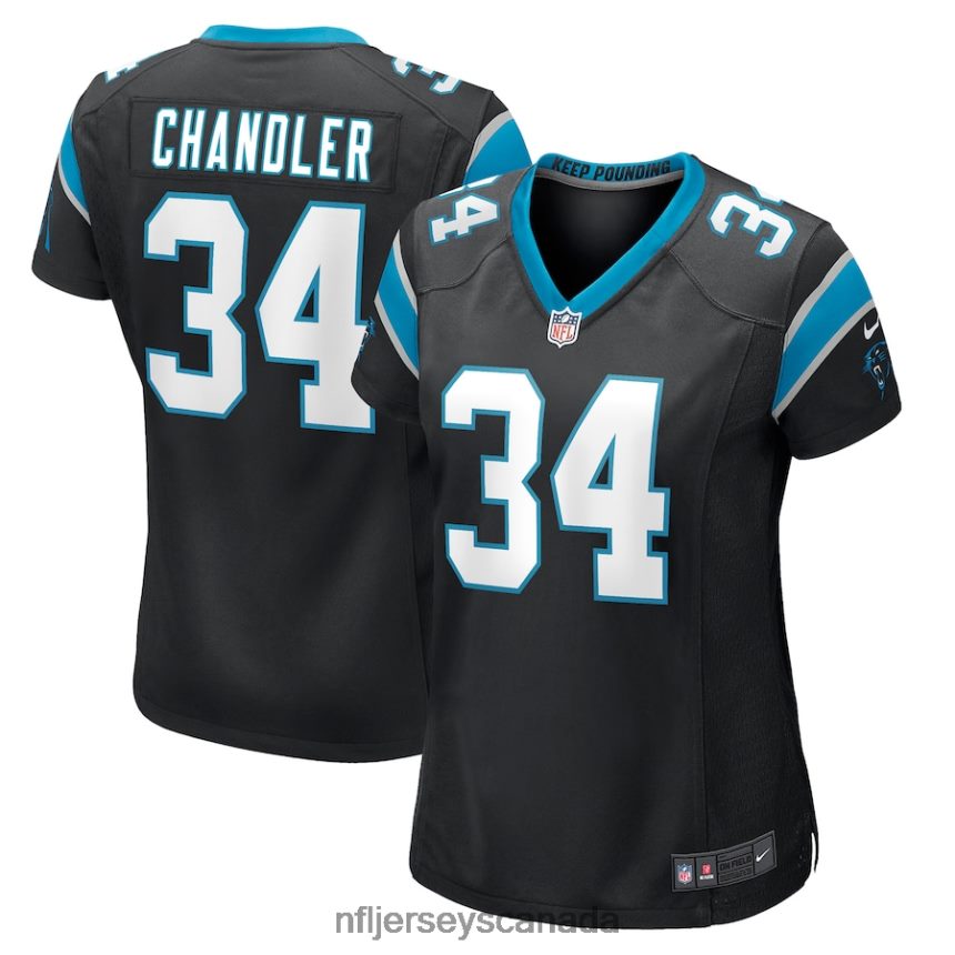 Women Carolina Panthers Sean Chandler Nike Black Game Jersey Clothing NFL TBXFR65453
