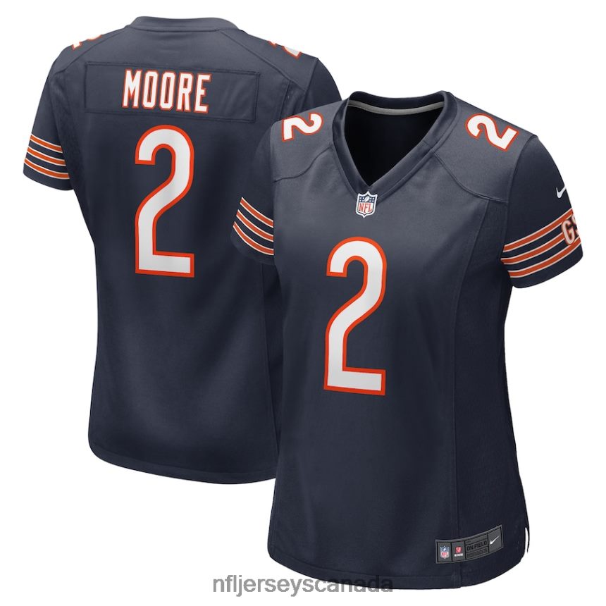 Women Chicago Bears D.J. Moore Nike Navy Game Jersey Clothing NFL TBXFR62221