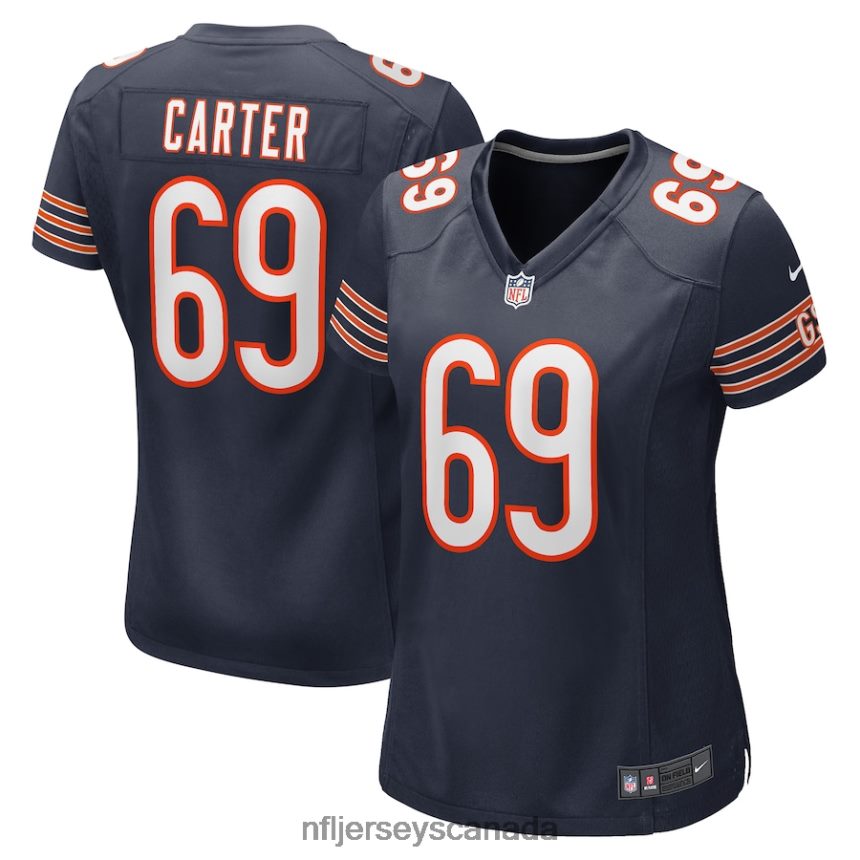Women Chicago Bears Ja'Tyre Carter Nike Navy Game Player Jersey Clothing NFL TBXFR65651