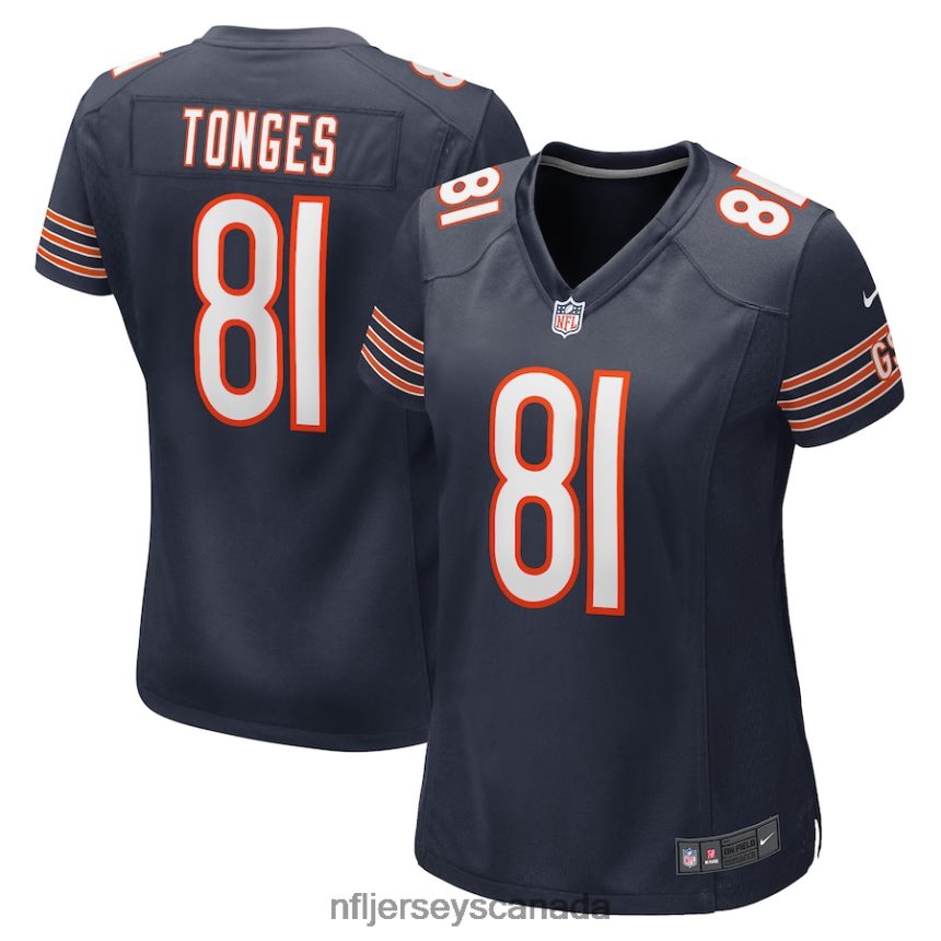 Women Chicago Bears Jake Tonges Nike Navy Game Player Jersey Clothing NFL TBXFR65944