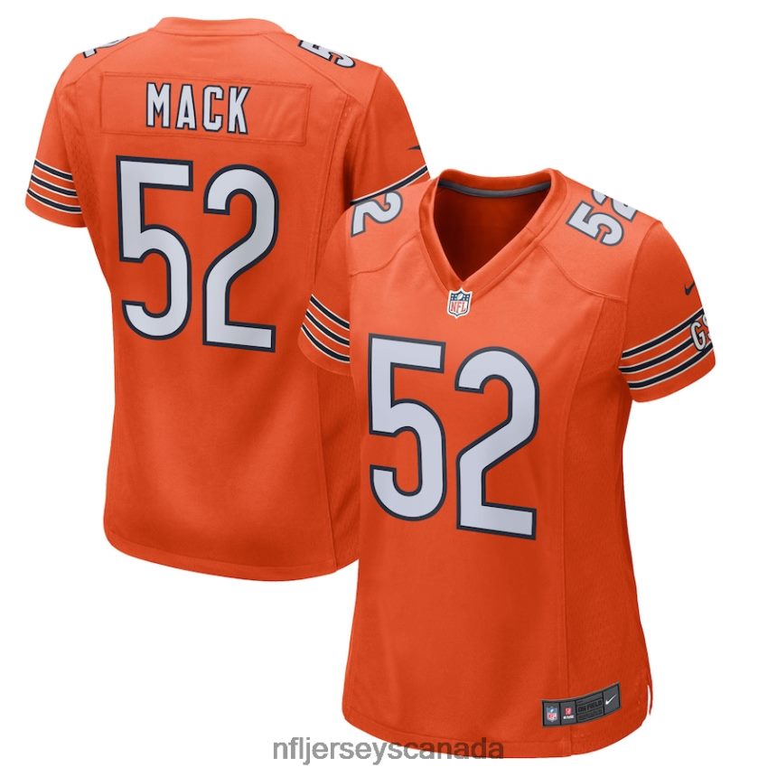 Women Chicago Bears Khalil Mack Nike Orange Game Jersey Clothing NFL TBXFR62161