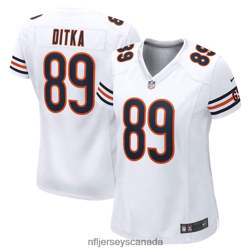 Women Chicago Bears Mike Ditka Nike White Retired Game Jersey Clothing NFL TBXFR61945