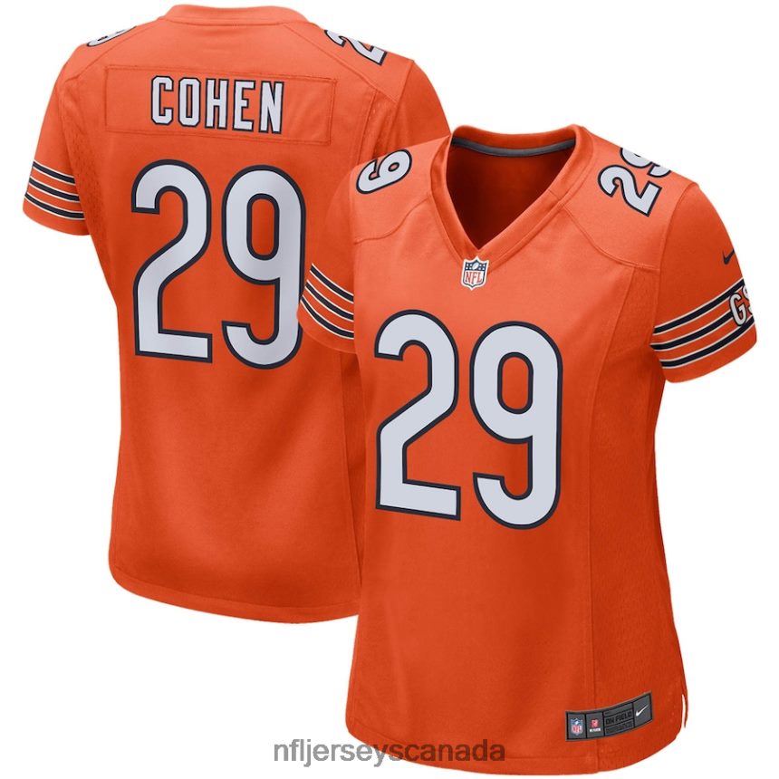 Women Chicago Bears Tarik Cohen Nike Orange Game Jersey Clothing NFL TBXFR65489