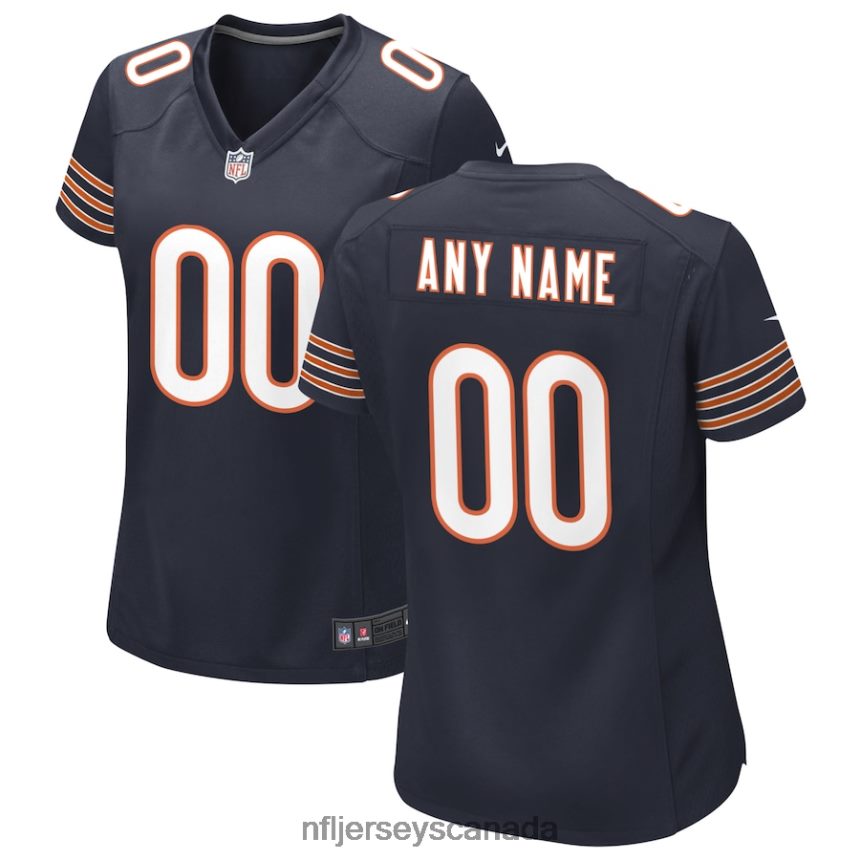 Women Nike Navy Chicago Bears Custom Game Jersey Clothing NFL TBXFR6821