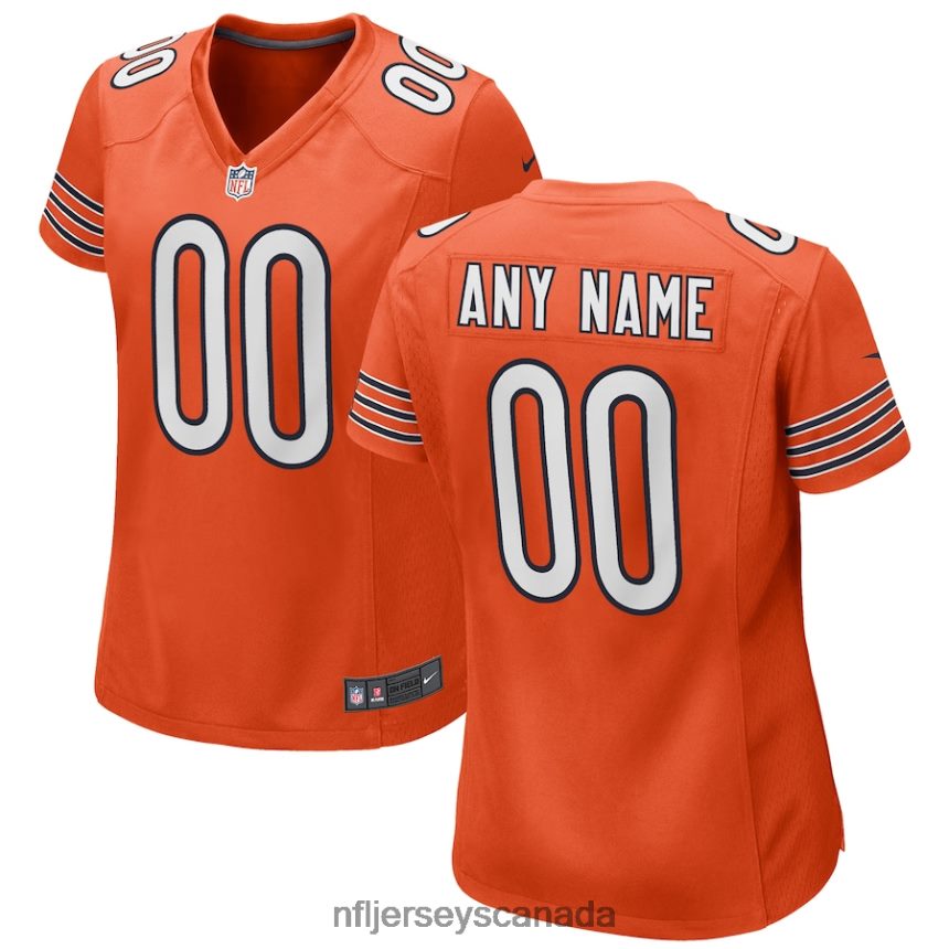Women Nike Orange Chicago Bears Alternate Custom Game Jersey Clothing NFL TBXFR61566