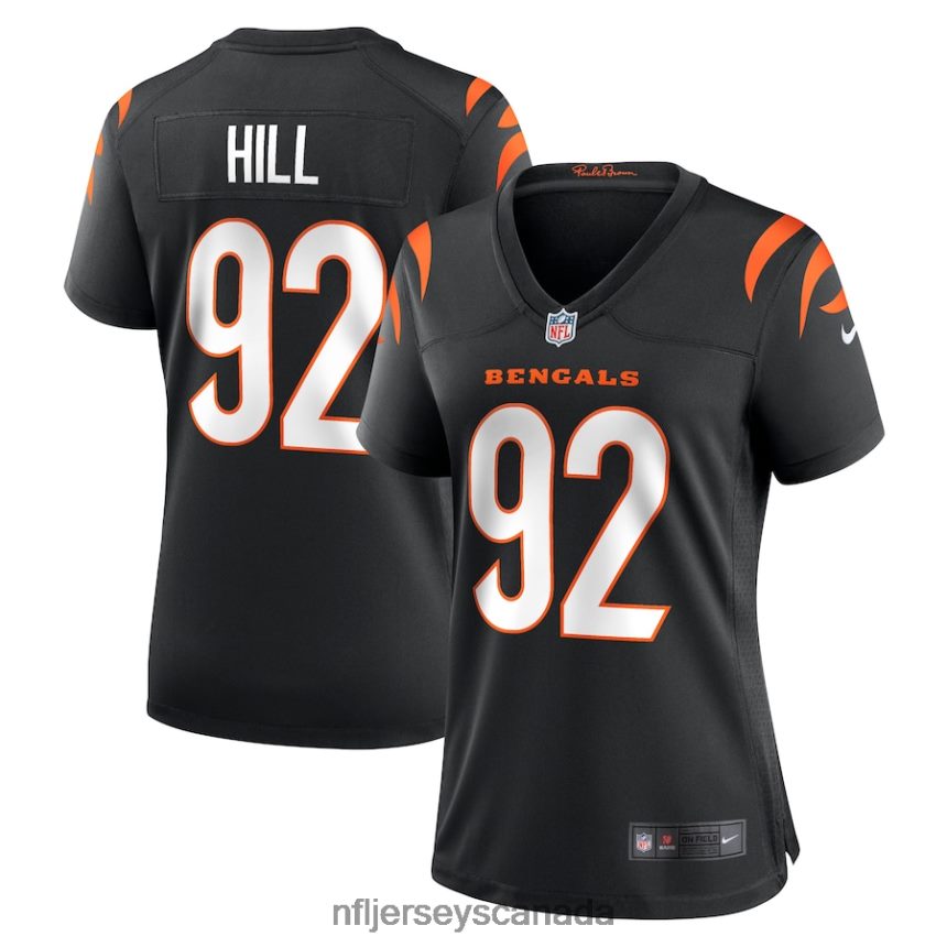 Women Cincinnati Bengals B.J. Hill Nike Black Game Jersey Clothing NFL TBXFR65804