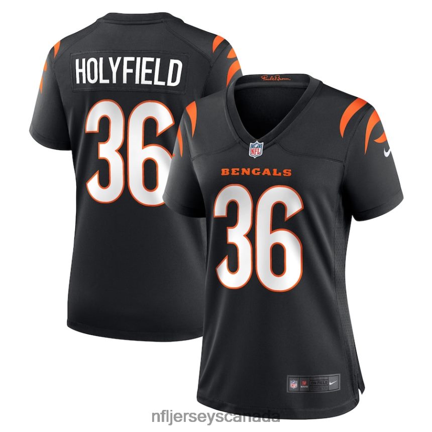 Women Cincinnati Bengals Elijah Holyfield Nike Black Game Player Jersey Clothing NFL TBXFR66631