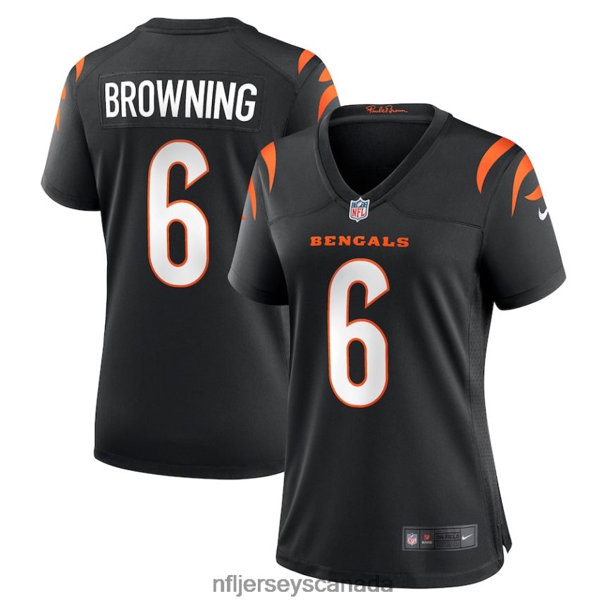 Women Cincinnati Bengals Jake Browning Nike Black Game Jersey Clothing NFL TBXFR66839