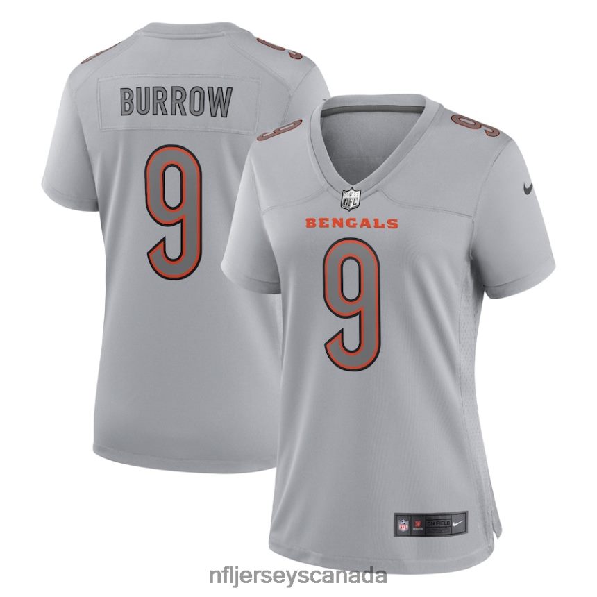Women Cincinnati Bengals Joe Burrow Nike Gray Atmosphere Fashion Game Jersey Clothing NFL TBXFR61175