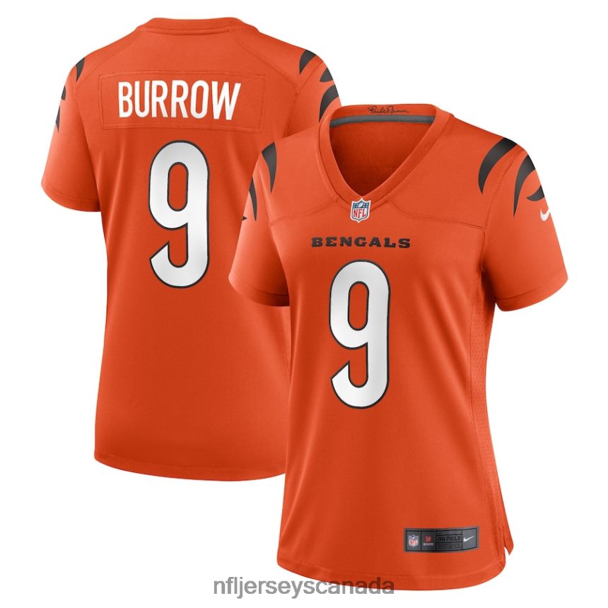 Women Cincinnati Bengals Joe Burrow Nike Orange Game Jersey Clothing NFL TBXFR6262