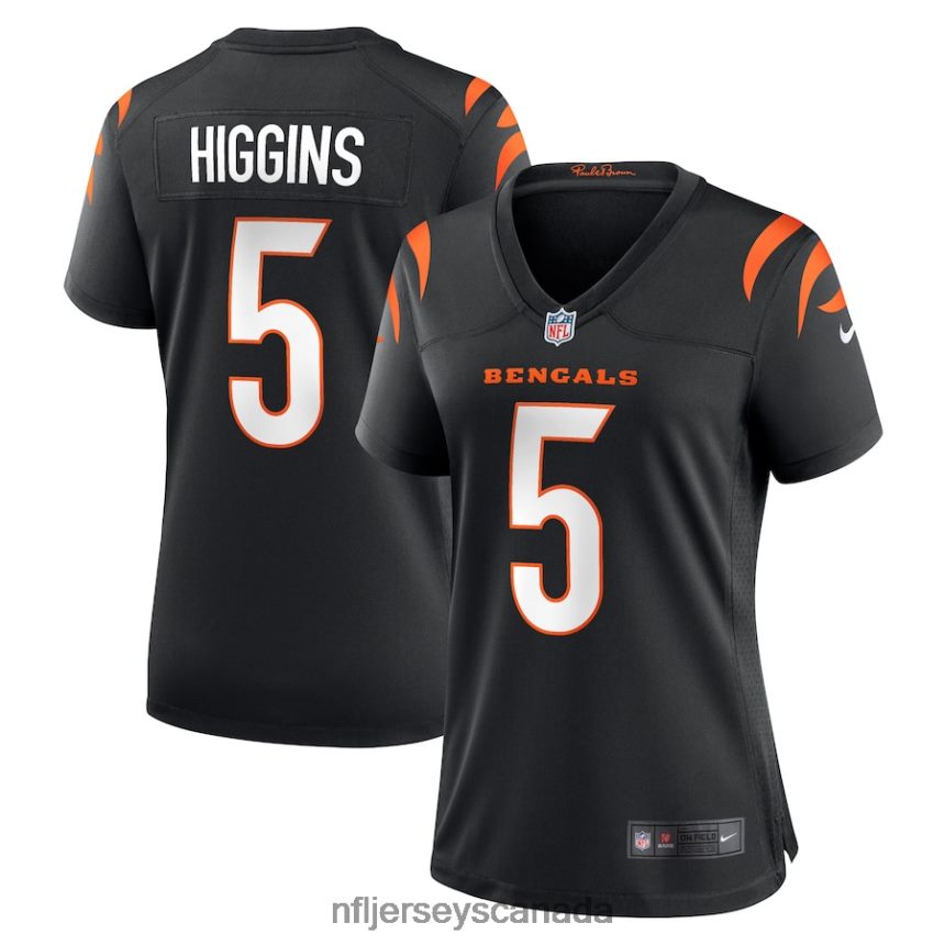 Women Cincinnati Bengals Tee Higgins Nike Black Game Player Jersey Clothing NFL TBXFR6115