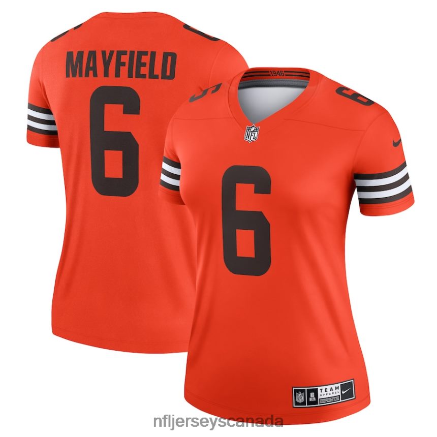 Women Cleveland Browns Baker Mayfield Nike Orange Inverted Legend Jersey Clothing NFL TBXFR62492