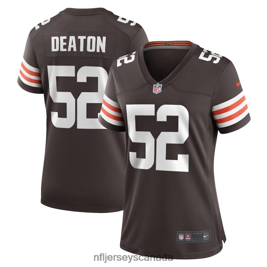 Women Cleveland Browns Dawson Deaton Nike Brown Game Player Jersey Clothing NFL TBXFR66724