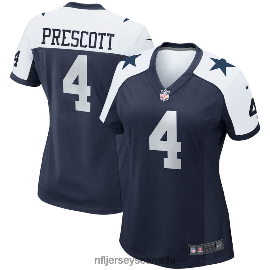 Women Dallas Cowboys Dak Prescott Nike Navy Alternate Game Team Jersey Clothing NFL TBXFR61118