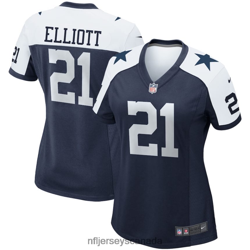 Women Dallas Cowboys Ezekiel Elliott Nike Navy Alternate Game Team Jersey Clothing NFL TBXFR62698