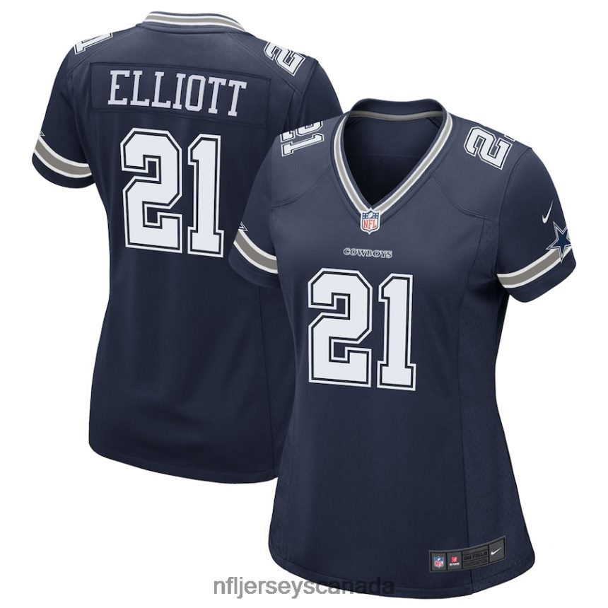 Women Dallas Cowboys Ezekiel Elliott Nike Navy Game Team Jersey Clothing NFL TBXFR61846